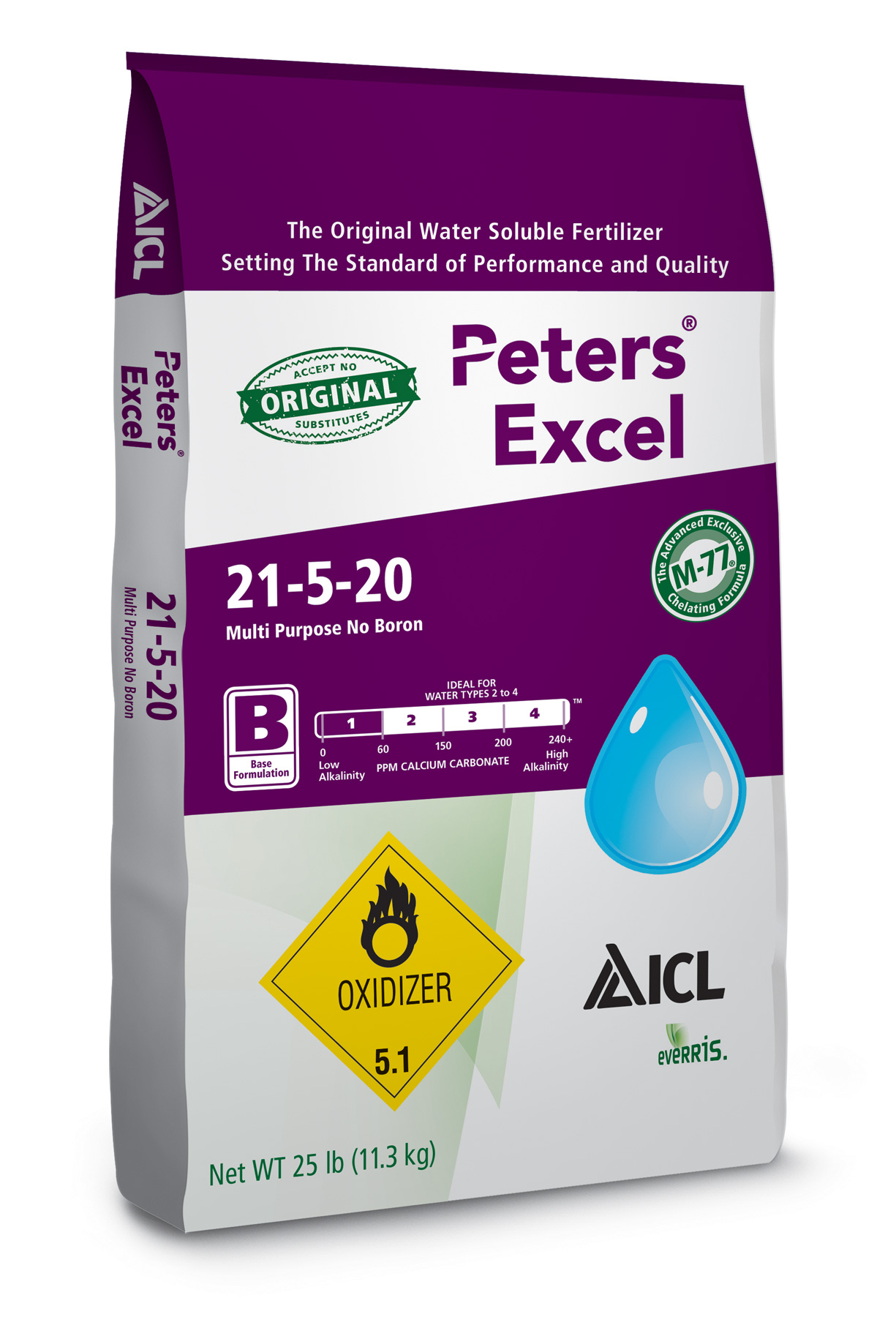 Peters Excel 21-5-20 Multi Purpose No Boron 25 lb Bag - Water Soluble Fertilizer